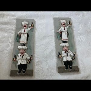 Set of 2 Kitchen Wall Chef Decor